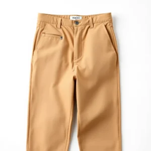 VibeCheck Bazaar Light Brown Cotton Pants – Classic Tailored Fit