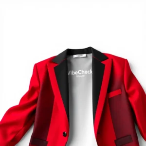 VibeCheck Bazaar | "Crimson Noir" Signature Color-Block Tailored Blazer